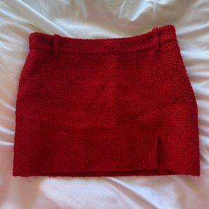 Red Tweed Zara Mini Skirt